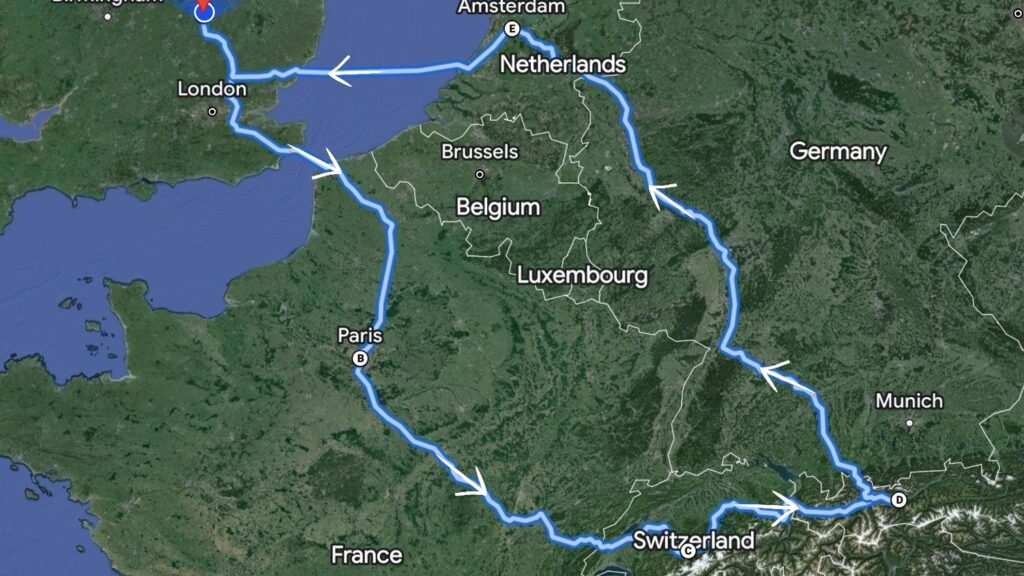 Map of our road trip